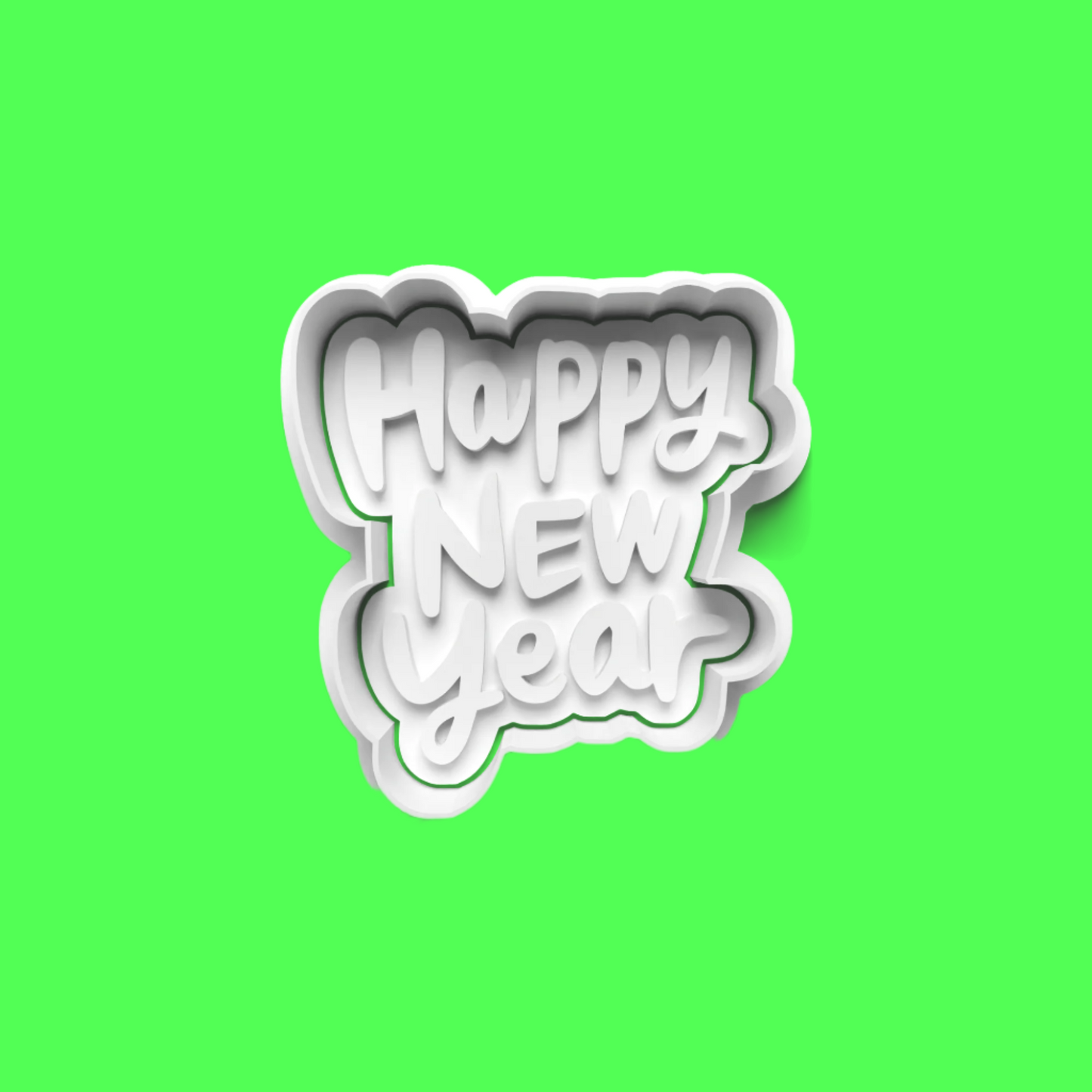 Set of 4 Happy New Year Cookie Cutters and Embossers