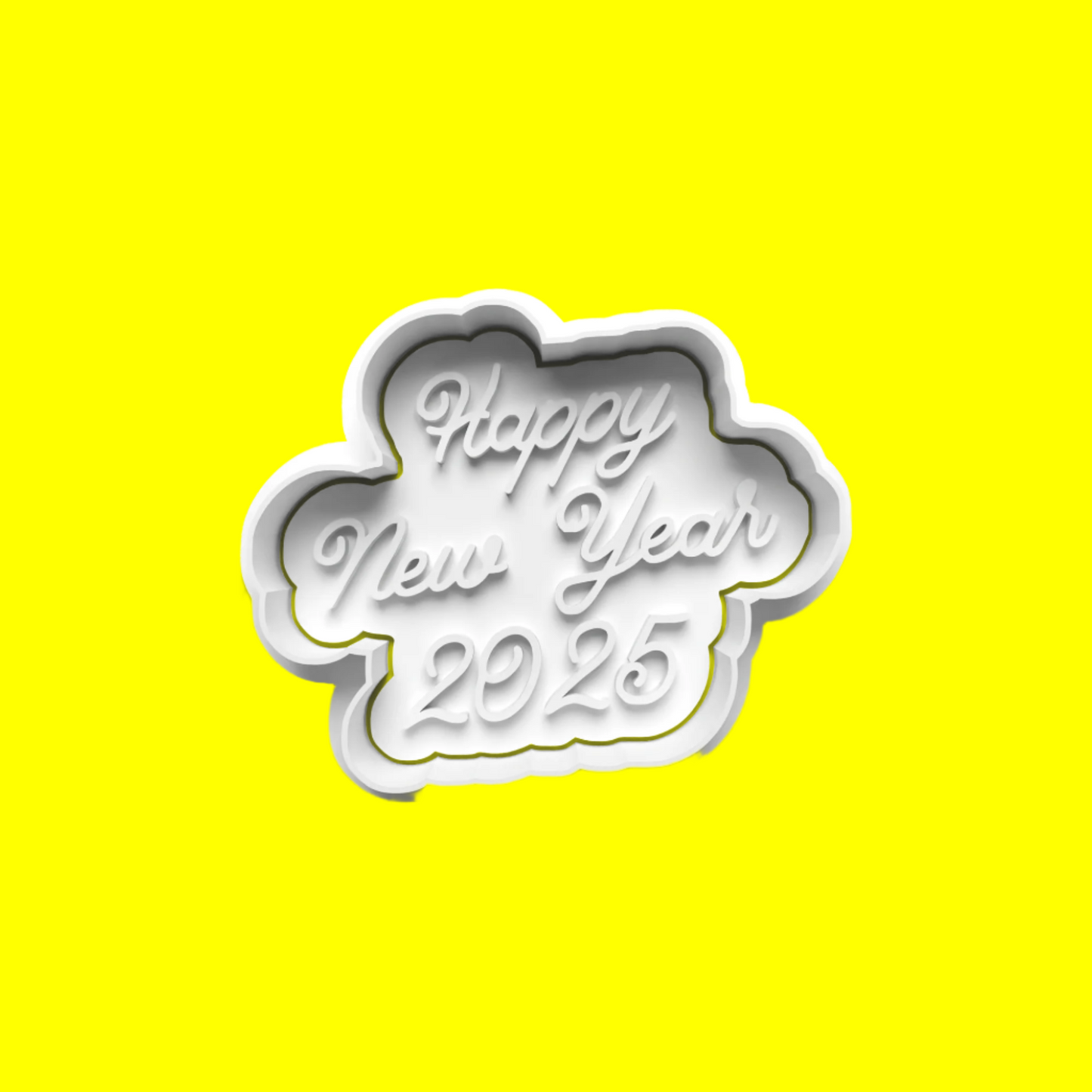 Set of 4 Happy New Year Cookie Cutters and Embossers